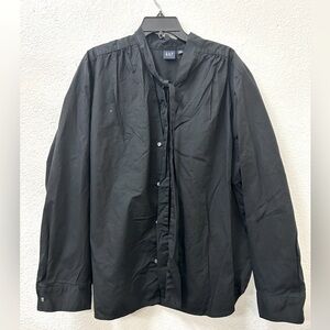 GAP Women’s XXL Black Button Up Blouse Long Sleeve Plus Size 26” PTP